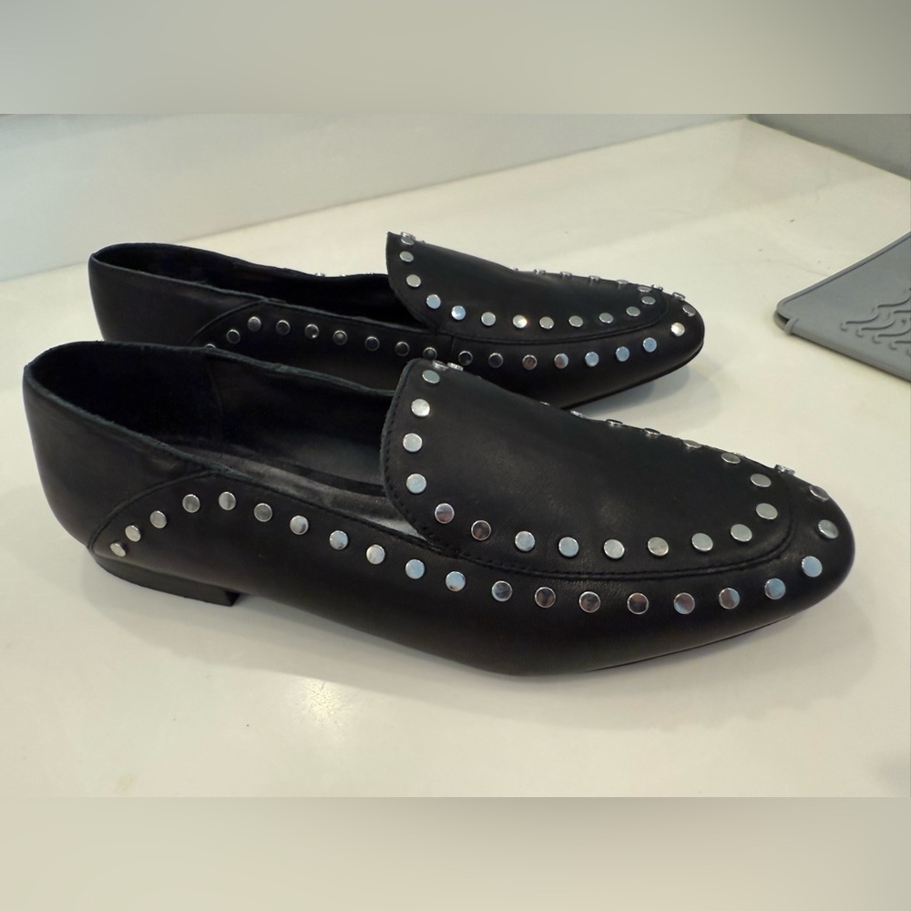 Narianna Black Studded Women's Loafers